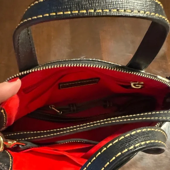 Dooney & Bourke Black Satchel with Team Emblems - Picture 2 of 3